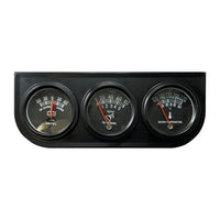 Black 2" Triple Gauge Set - Water Oil Pressure PSI & Ammeter Voltage