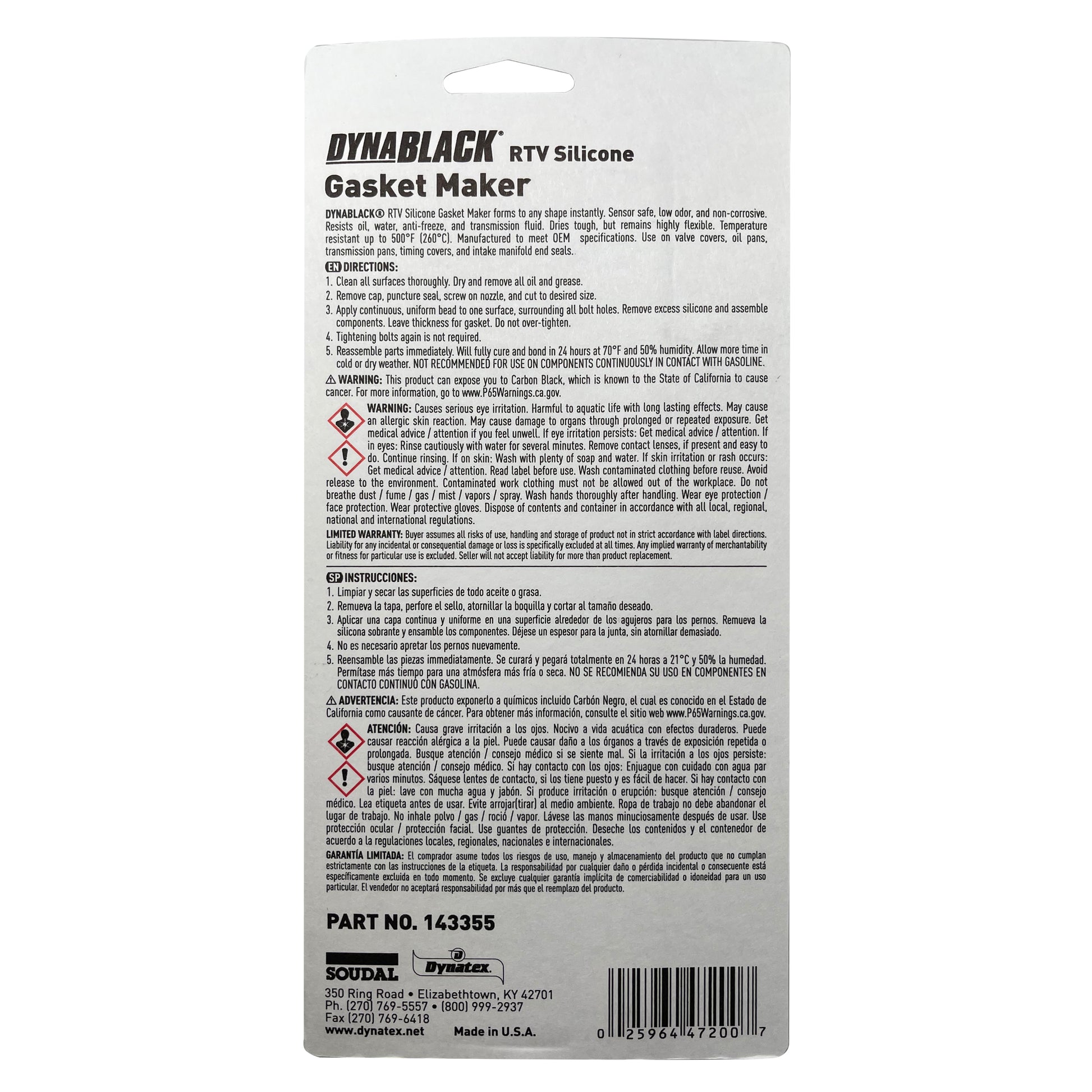 DYNABLACK SILICONE GASKET MAKER - 85g