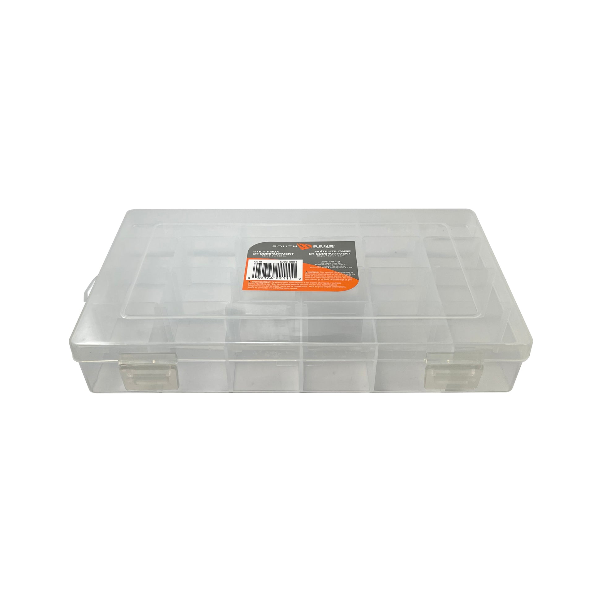 TRANSLUCENT UTILITY BOX, 24 COMPARTMENT  10.75" x 7" x 1.75"