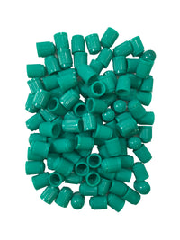 100 Pack of Green Plastic Tire Valve Cap for Nitrogen Filled Tires