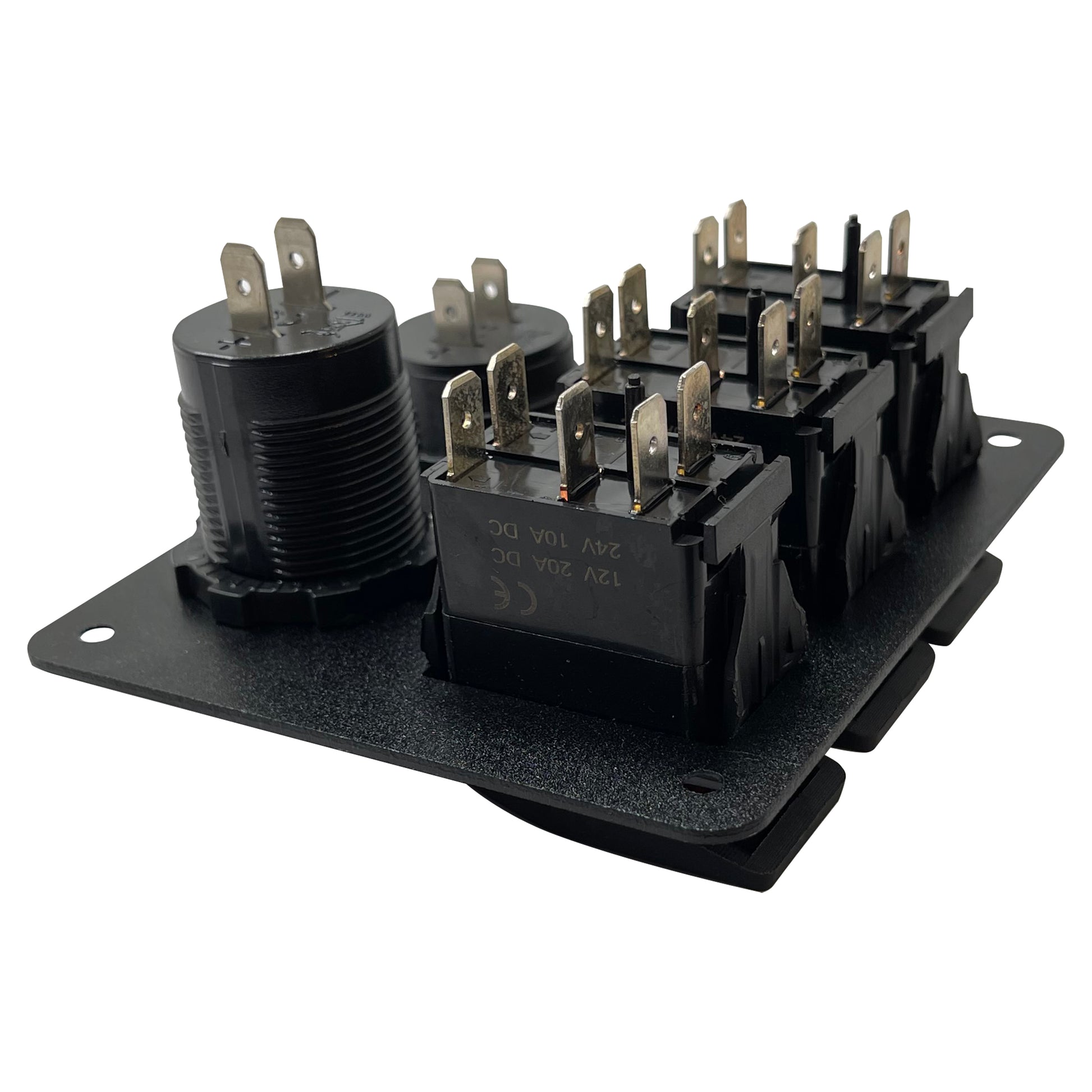 Control Panel 3 Rocker Switch USB & Voltage Gauge