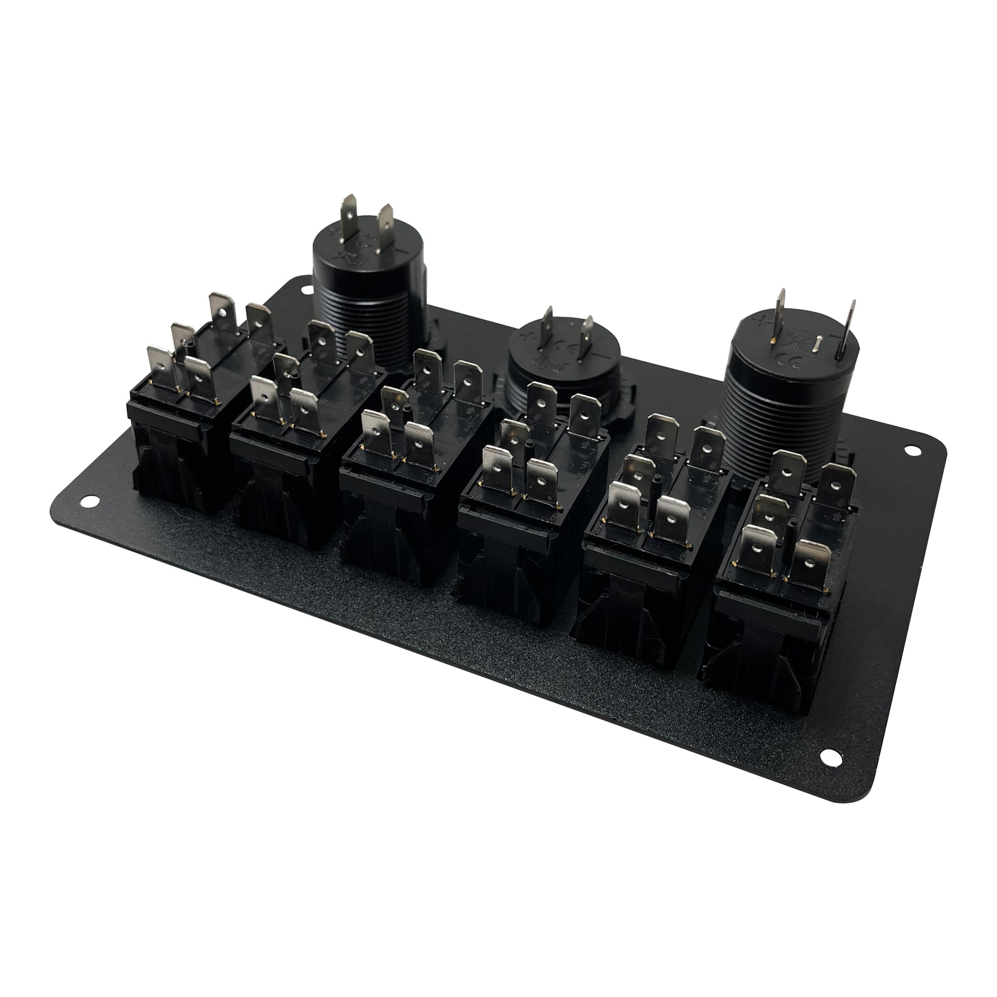 Control Panel 6 Rocker Switch - USB Lighter & Voltage Gauge