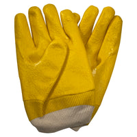 Pair of PVC Coated Yellow Jersey Lined Men Refrigerant Handling & Freezer Gloves