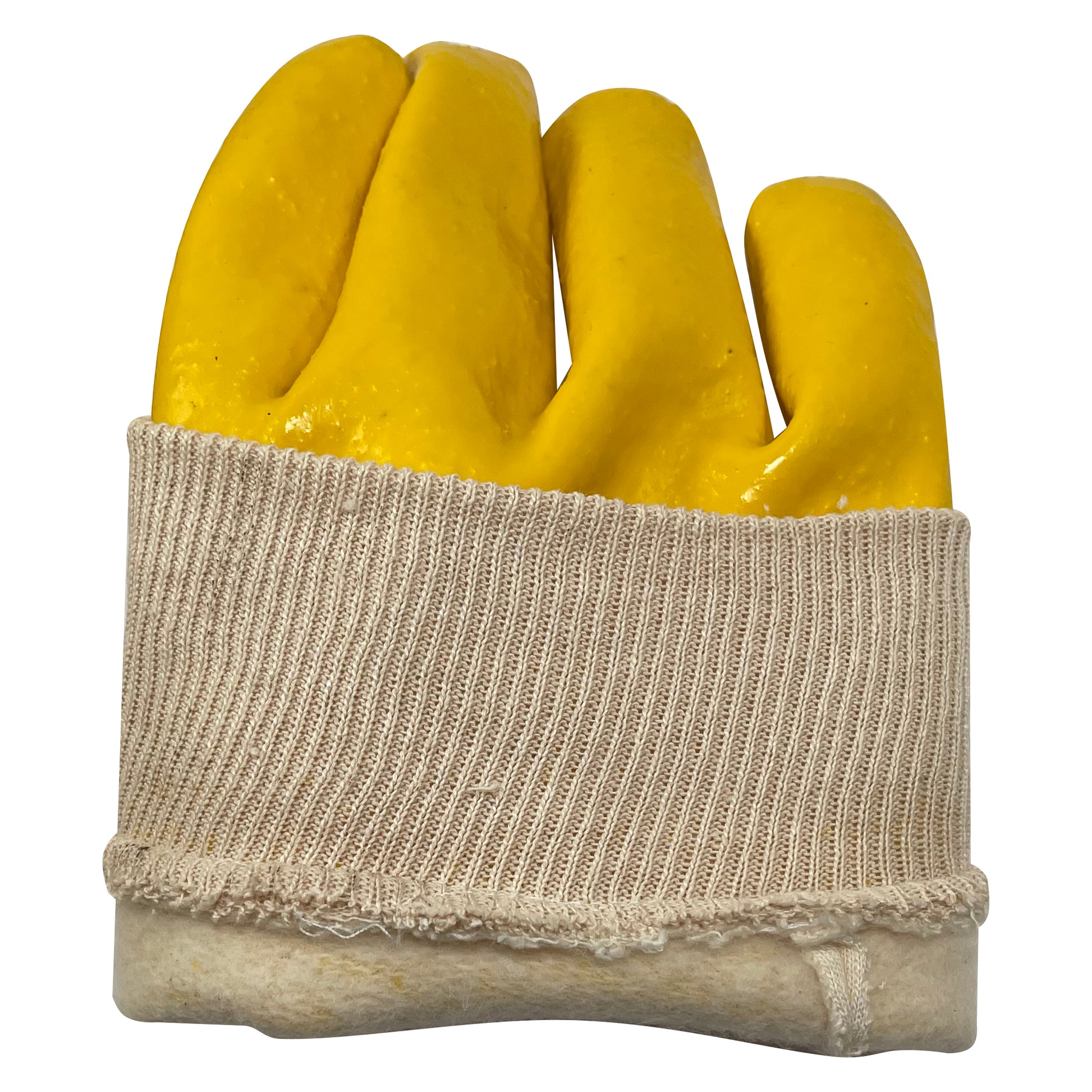 Pair of PVC Coated Yellow Jersey Lined Men Refrigerant Handling & Freezer Gloves