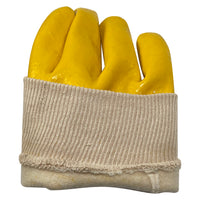 Pair of PVC Coated Yellow Jersey Lined Men Refrigerant Handling & Freezer Gloves