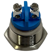 Stainless Steel Ignition Starter Momentary Push On Button Switch - 16 MM 12V