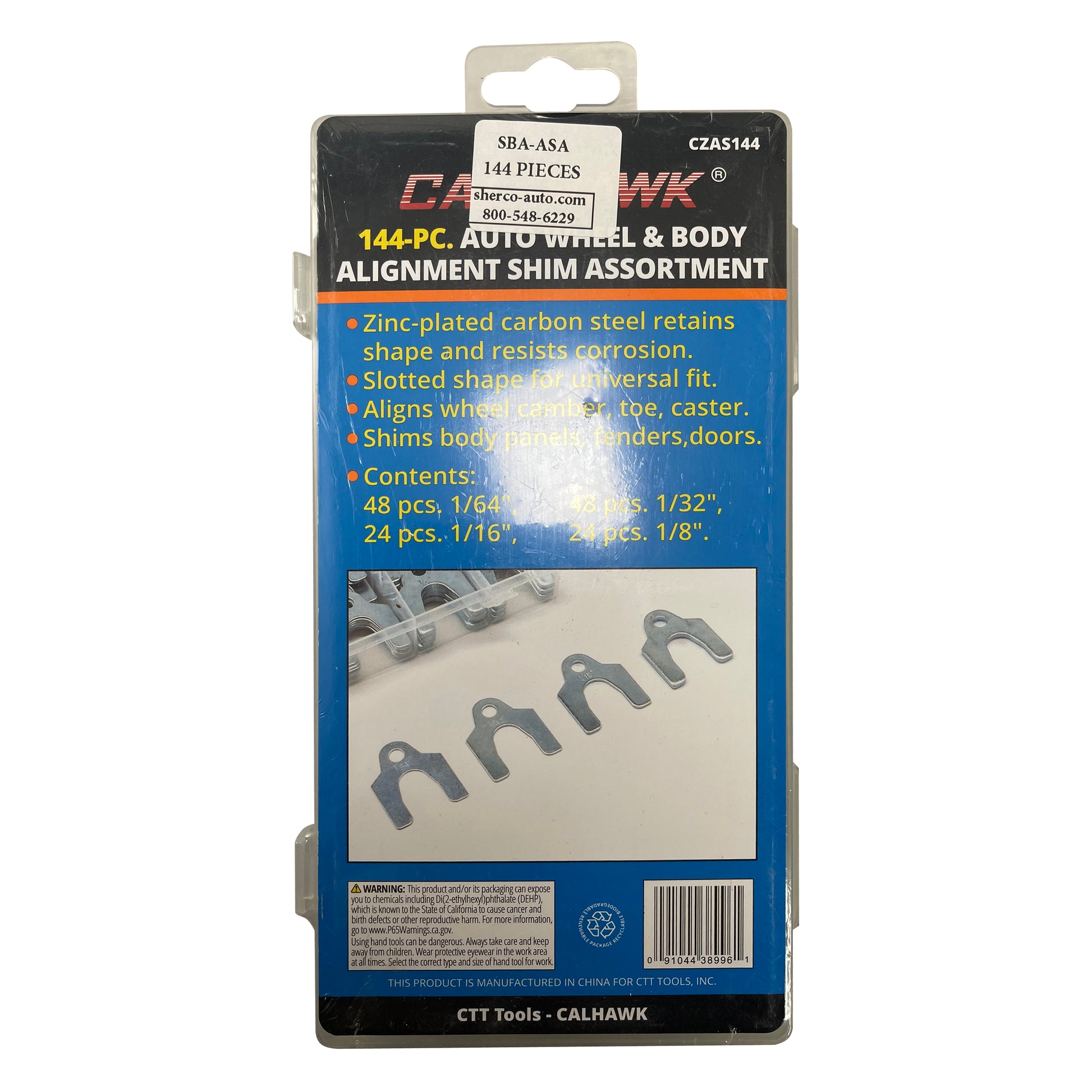 Suspension Alignment Shim Assortment 1/64" 1/32" 1/16" 1/8" - 144 Pieces
