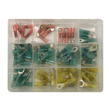 95 Piece Heat Shrink & Crimp Long Neck Ring Terminal Wire Connector Assortment Kit