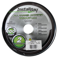 Jacketed Duplex Primary Wire 2 Conductor 10 AWG All Copper Black White - 100 FT