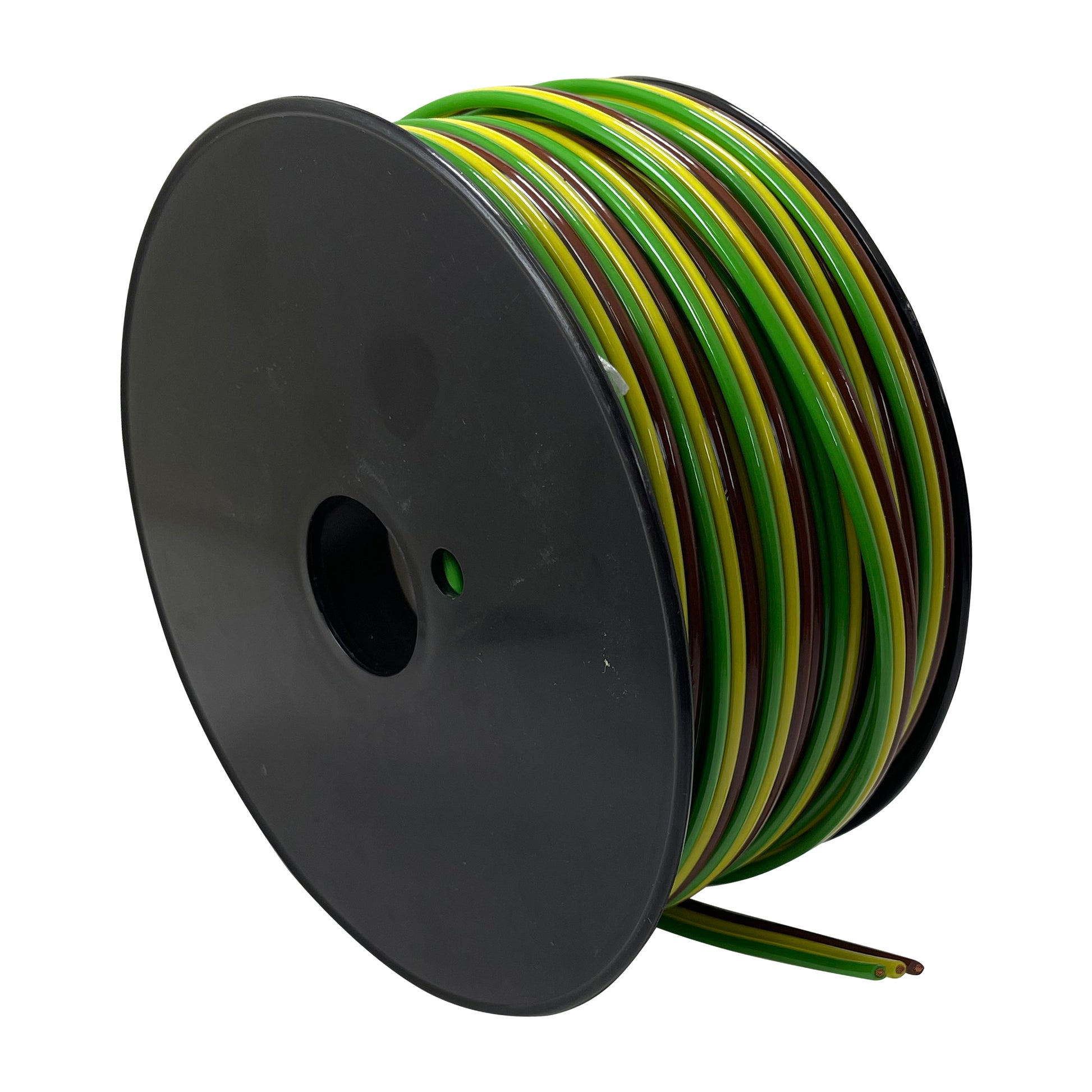 Triplex All Copper Trailer Wire 18 AWG 3 Conductor Brown Green Yellow - 100 Ft