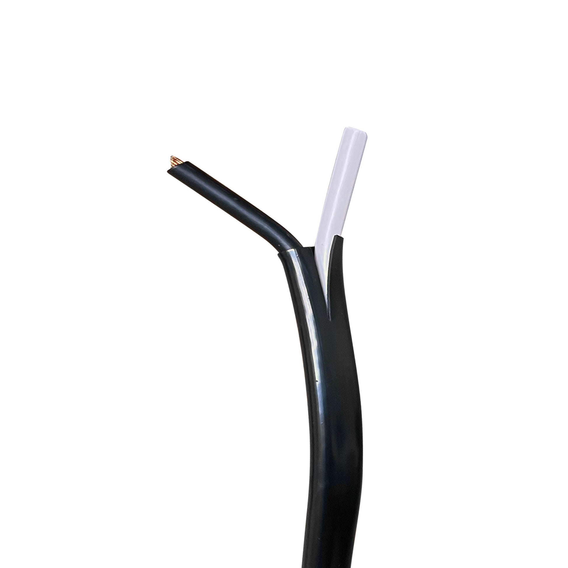 Jacketed Duplex Primary Wire 2 Conductor 10 AWG All Copper Black White - 100 FT