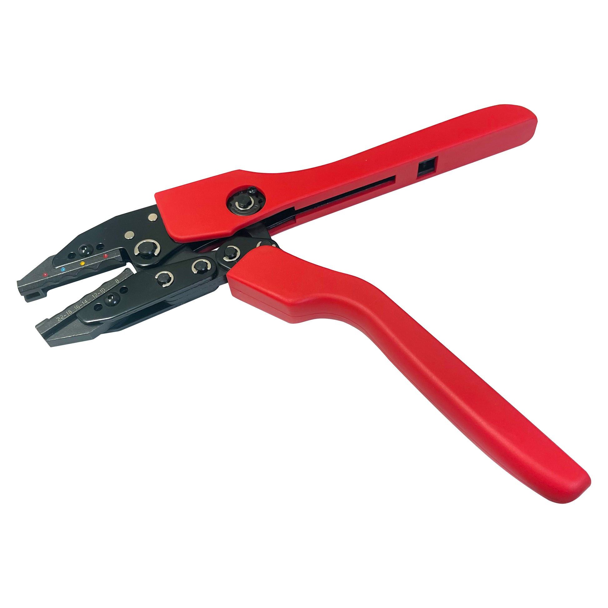 Heavy Duty Ergonomic Ratcheting Crimper Tool Kit & Dies For 22-8 Gauge Heat Shrink Terminals