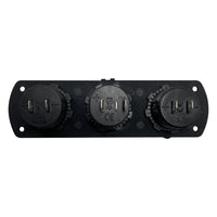 USB Car Charger Voltage Meter & Cigarette Lighter Control Panel - 6" x 1-3/4 x 2