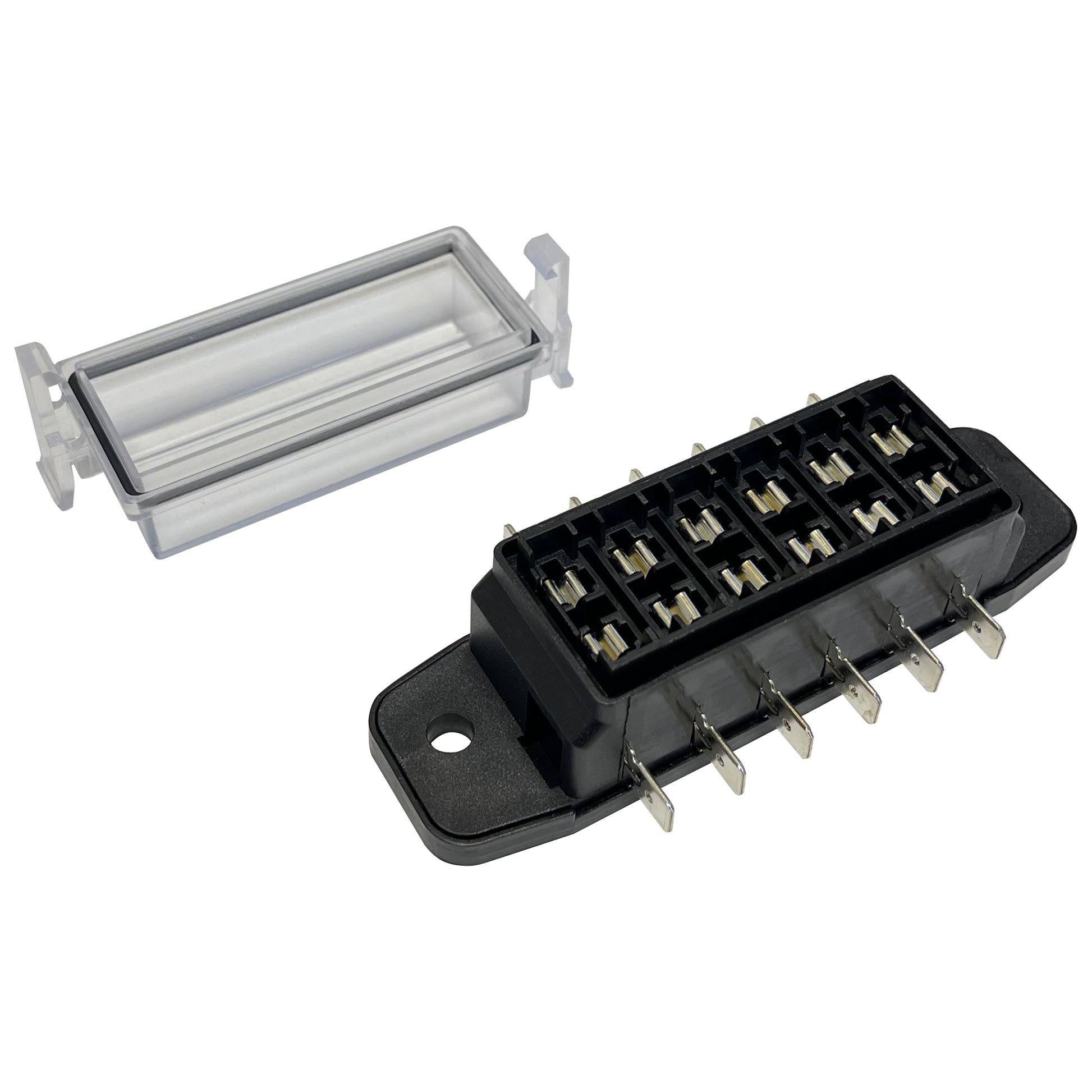 6 Way ATO / ATC Blade Fuse Block Panel w/ Cover