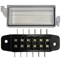 6 Way ATO / ATC Blade Fuse Block Panel w/ Cover