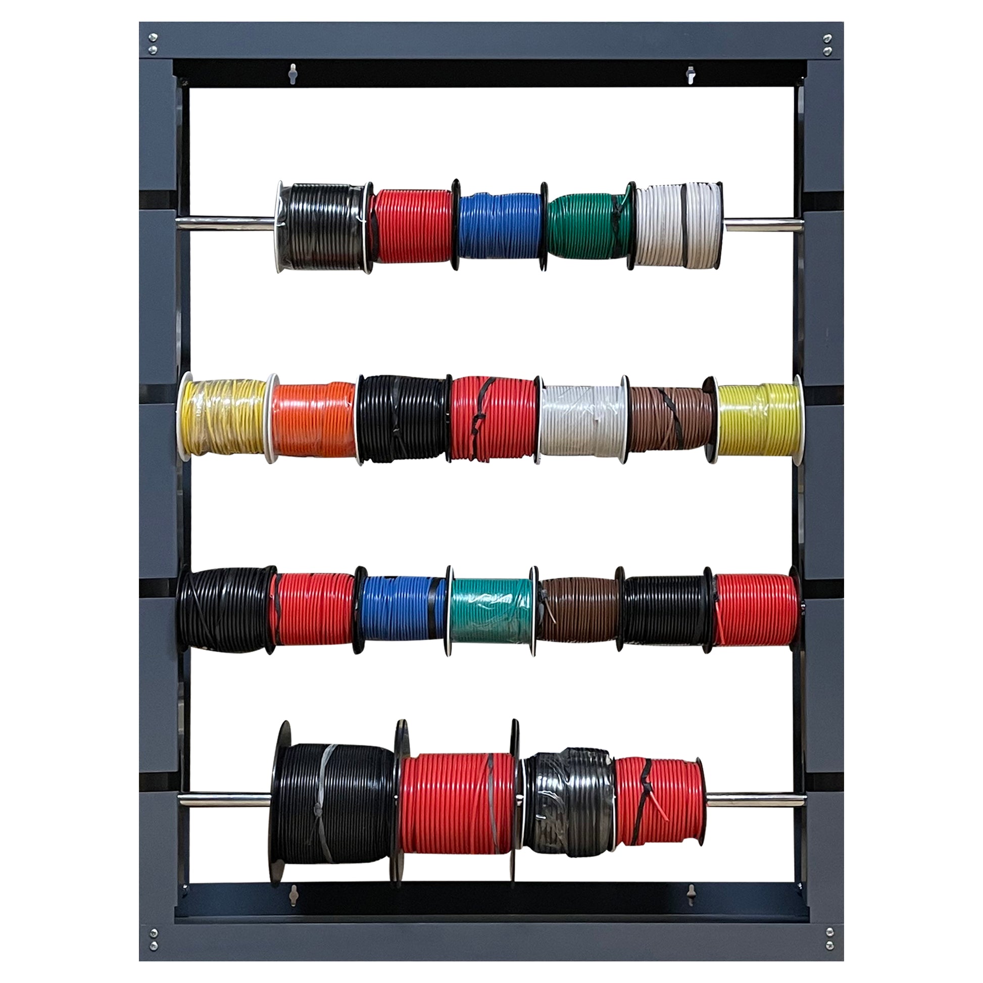 Gray Heavy Duty Steel Wire Spool Rack