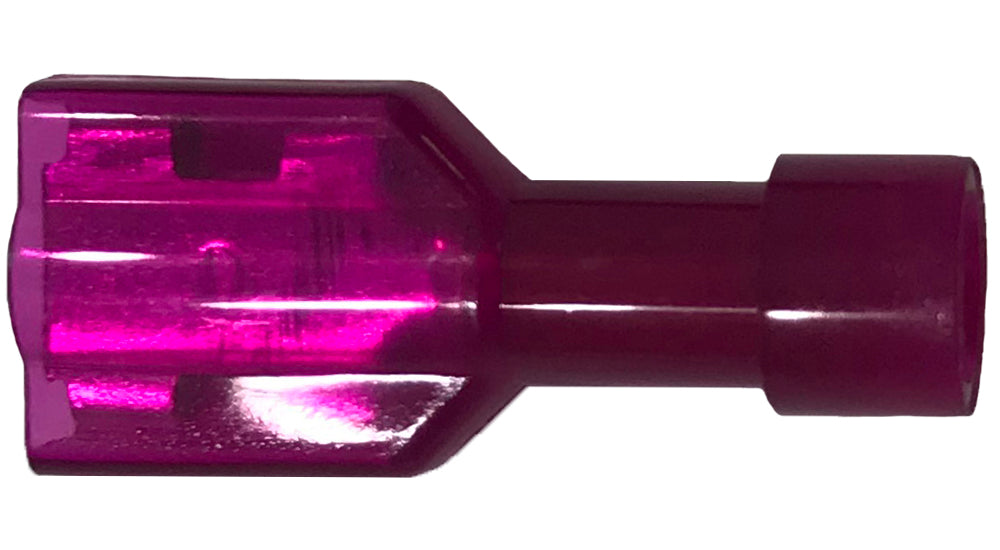 Nylon Fully Insulated Red Female Quick Disconnect Connector 22-18 Gauge .110 Tab - 100 Pack