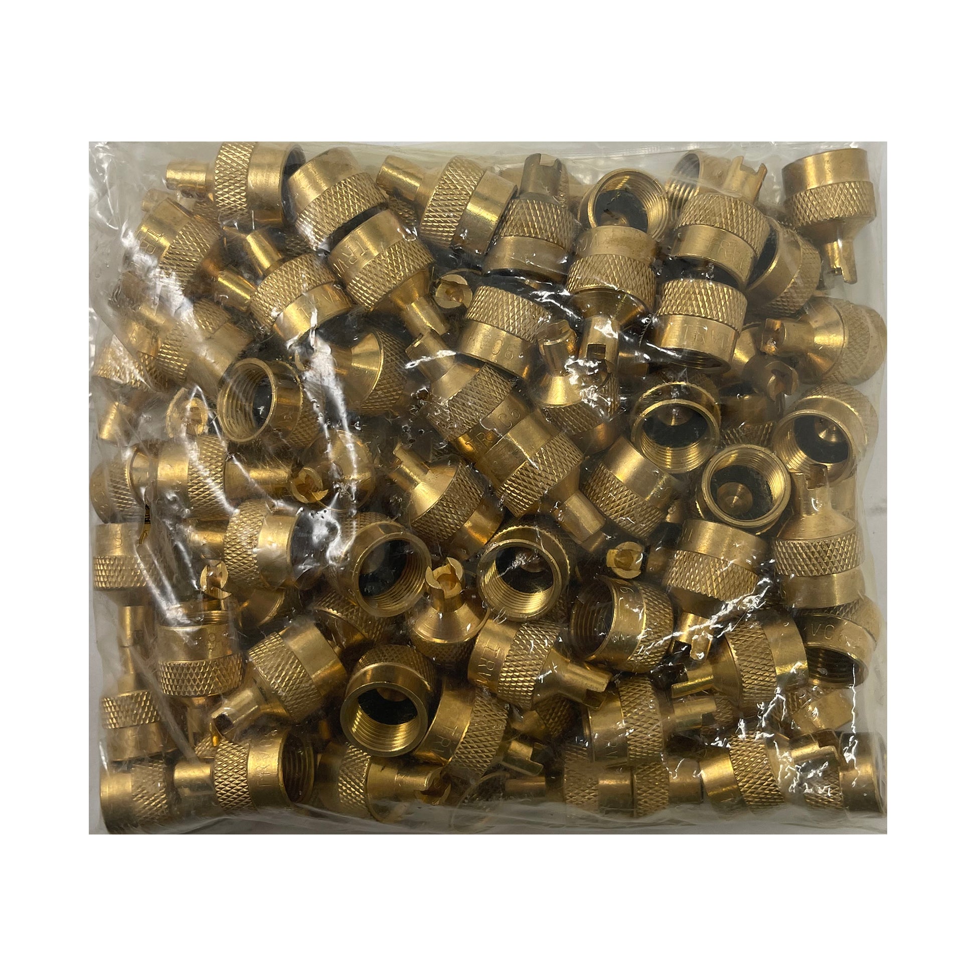 Large Bore Brass Screwdriver Tire Valve Stem Cap - 10 Pack