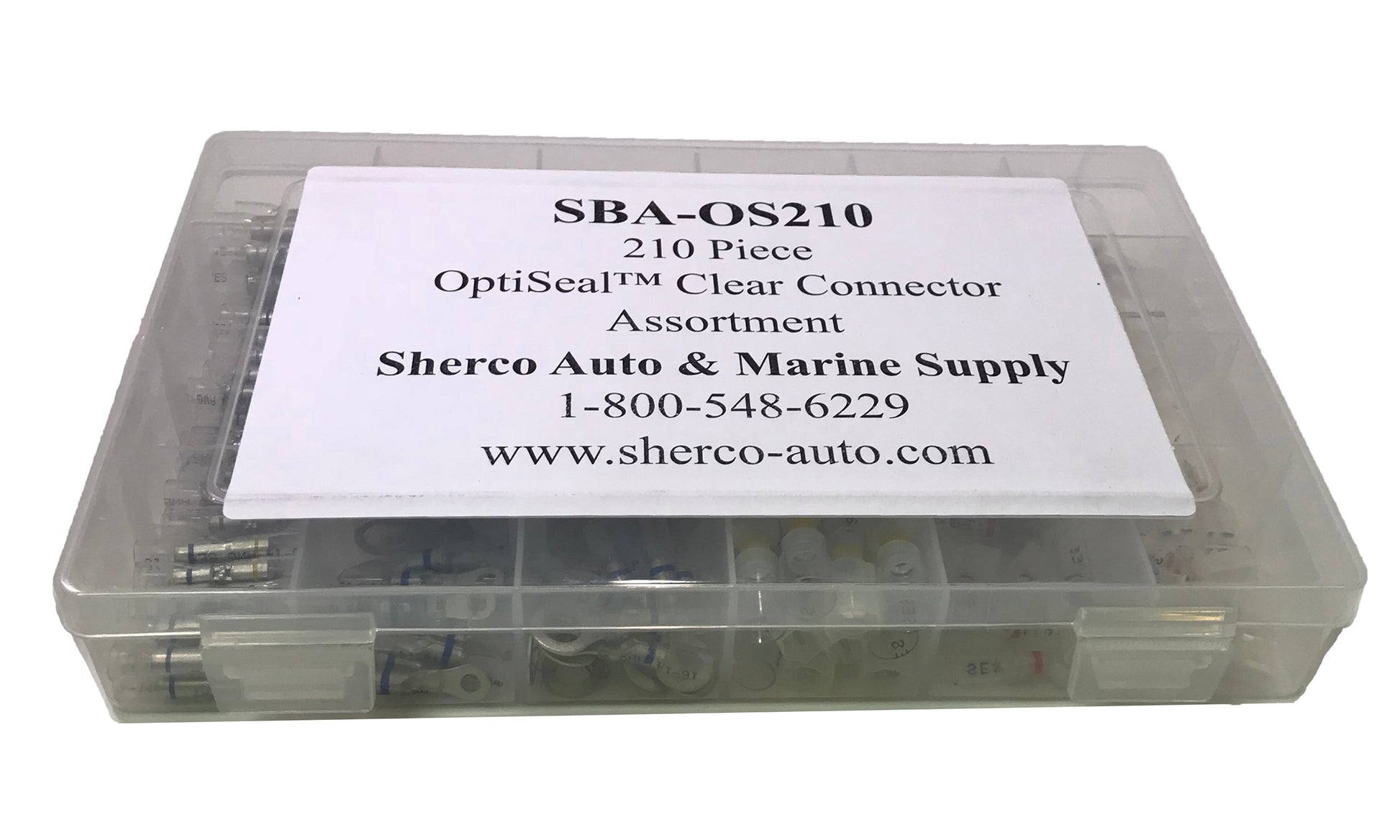 210 Piece Optiseal Clear Heat Shrink & Crimp Wire Terminal Connector Assortment Kit