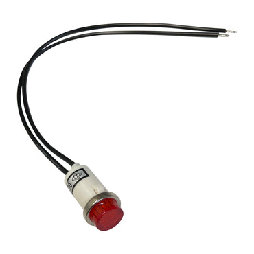 Universal 12V Red Incandescent Indicator Light - Mounting Diam. 1/2”