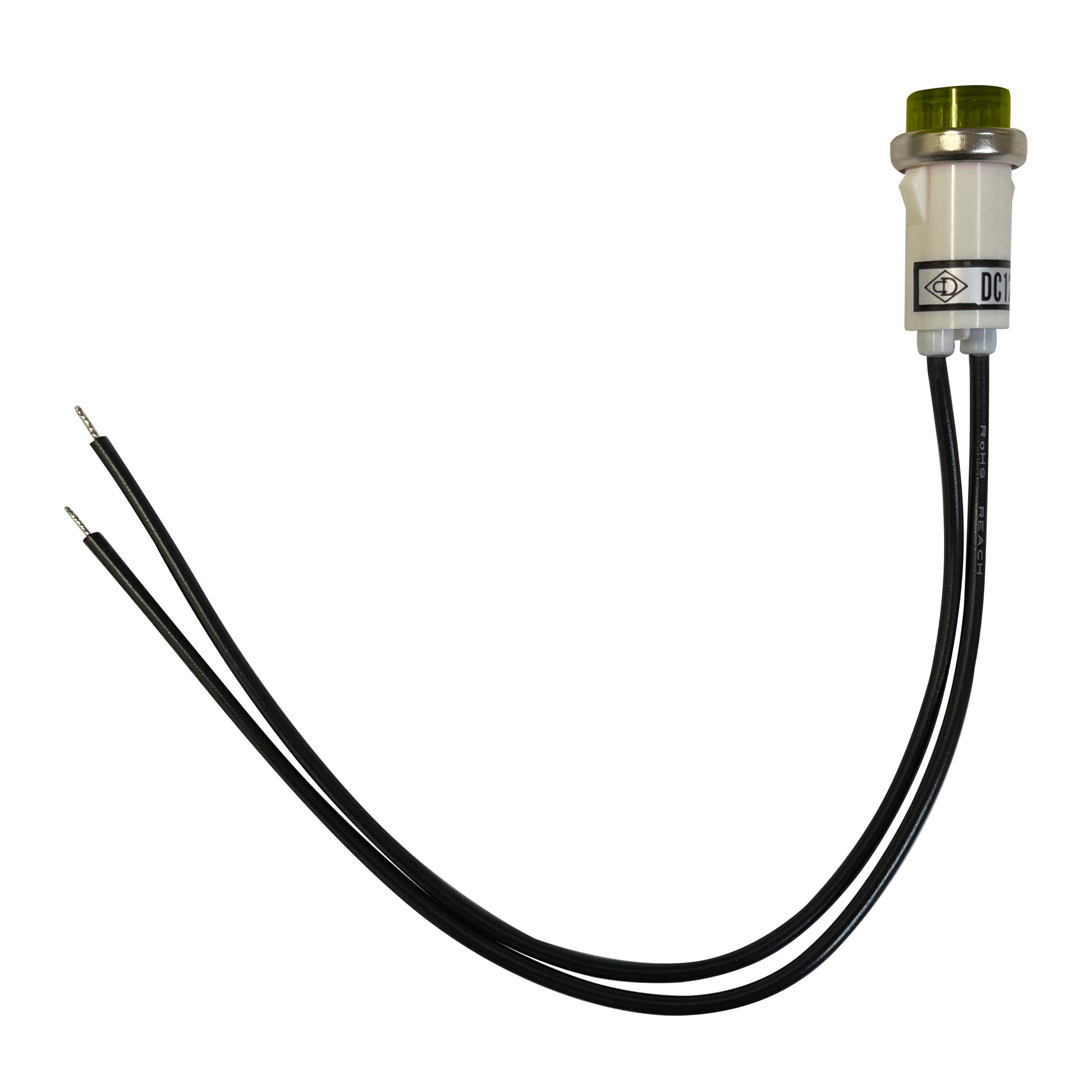 Universal 12V Amber Incandescent Indicator Light - Mounting Diam. 1/2”