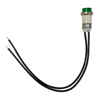 Universal 12V Green Incandescent Indicator Light - Mounting Diam. 1/2”