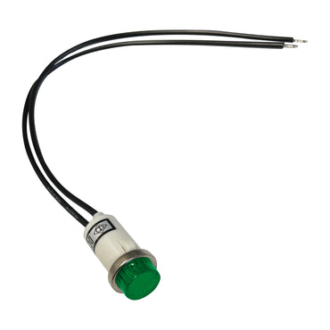 Universal 12V Green Incandescent Indicator Light - Mounting Diam. 1/2”