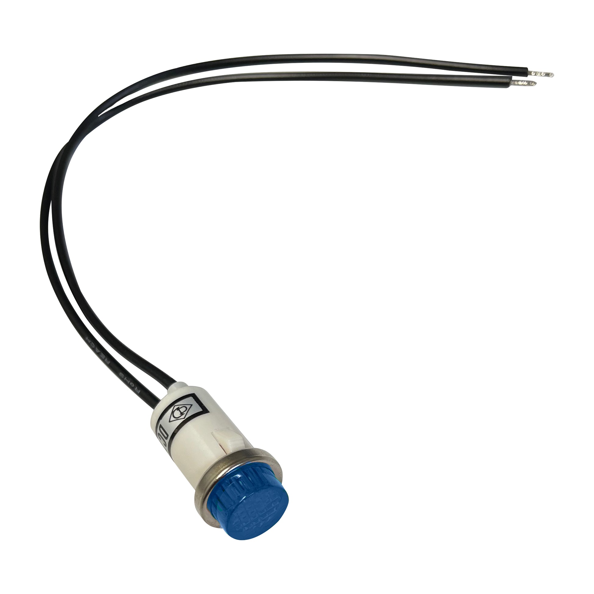 Universal 12V Blue Incandescent Indicator Light - Mounting Diam. 1/2”