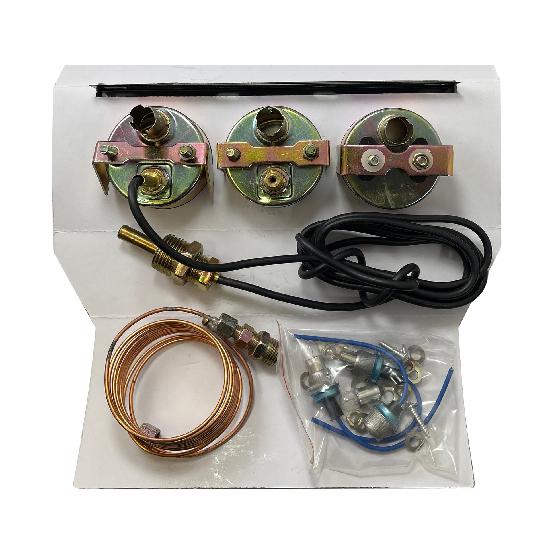 Black 2" Triple Gauge Set - Water Oil Pressure PSI & Ammeter Voltage