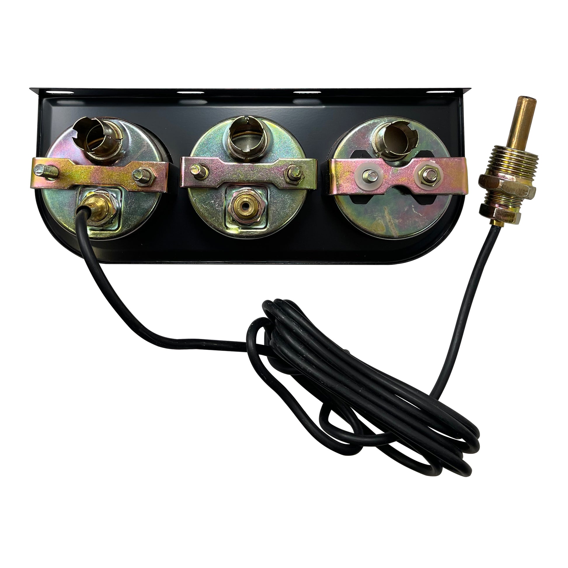 Black 2" Triple Gauge Set - Water Oil Pressure PSI & Ammeter Voltage