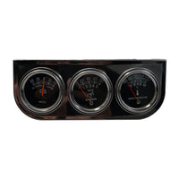 Chrome 2" Triple Gauge Set - Water Oil Pressure PSI & Ammeter Voltage
