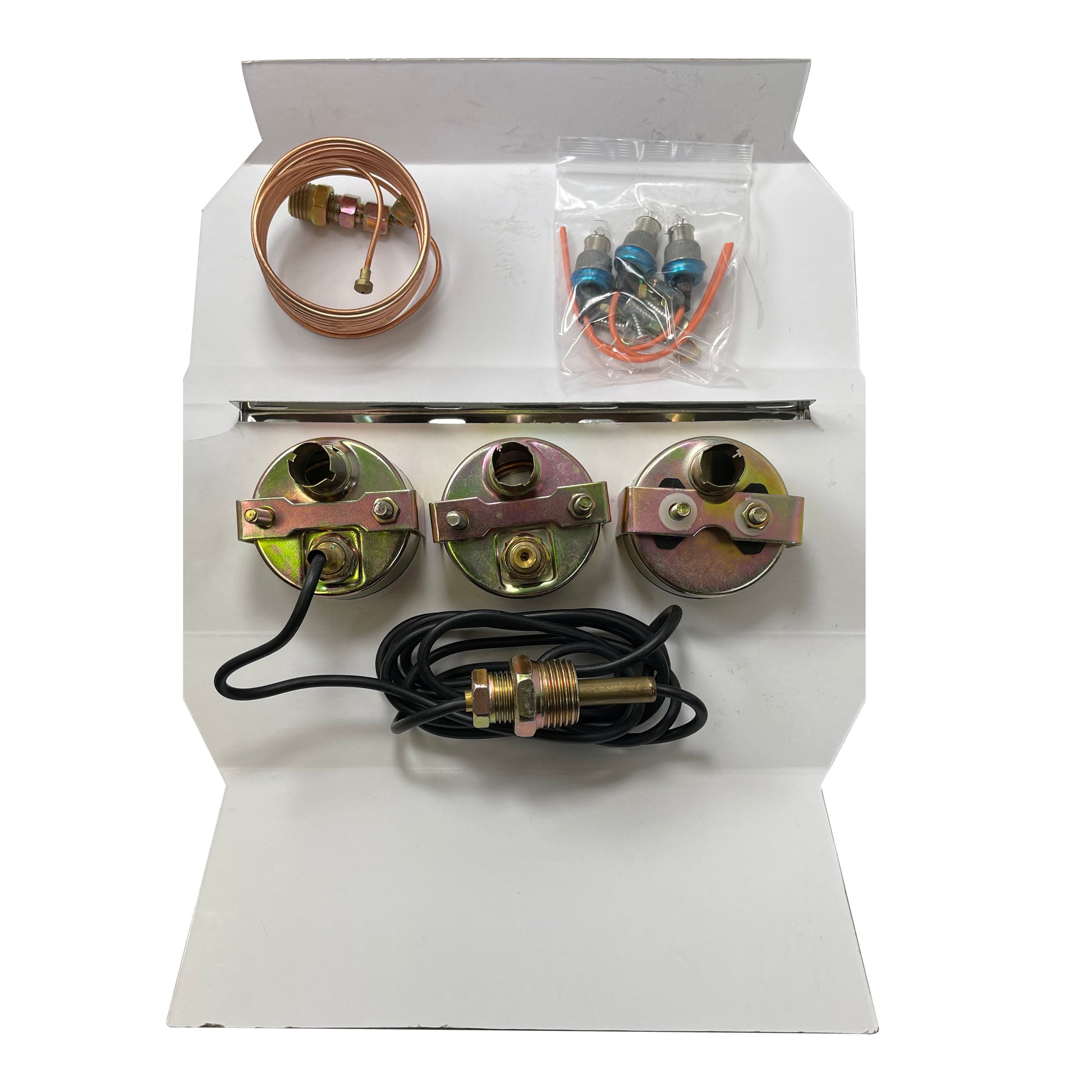 Chrome 2" Triple Gauge Set - Water Oil Pressure PSI & Ammeter Voltage