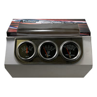 Chrome 2" Triple Gauge Set - Water Oil Pressure PSI & Ammeter Voltage