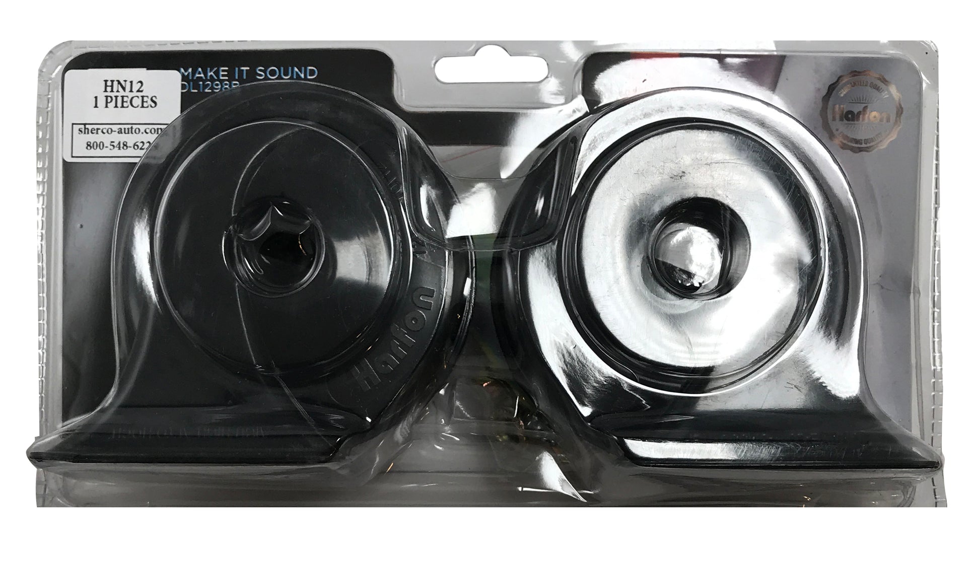 Harfon Universal Loud 12V Black Snail Electric Air Horn Set Kit High 510 Hz Low 410 Hz 115 Db
