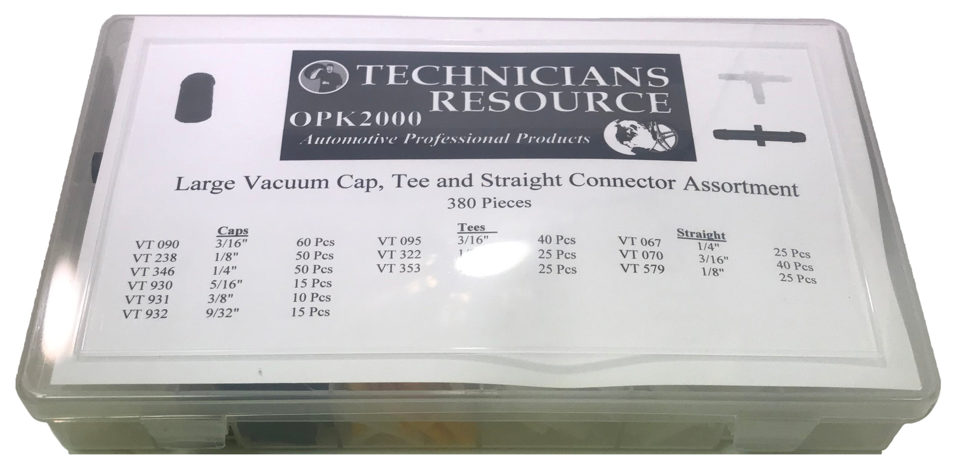 385 Piece Large Vacuum Tee, Cap And Connector Assortment Kit