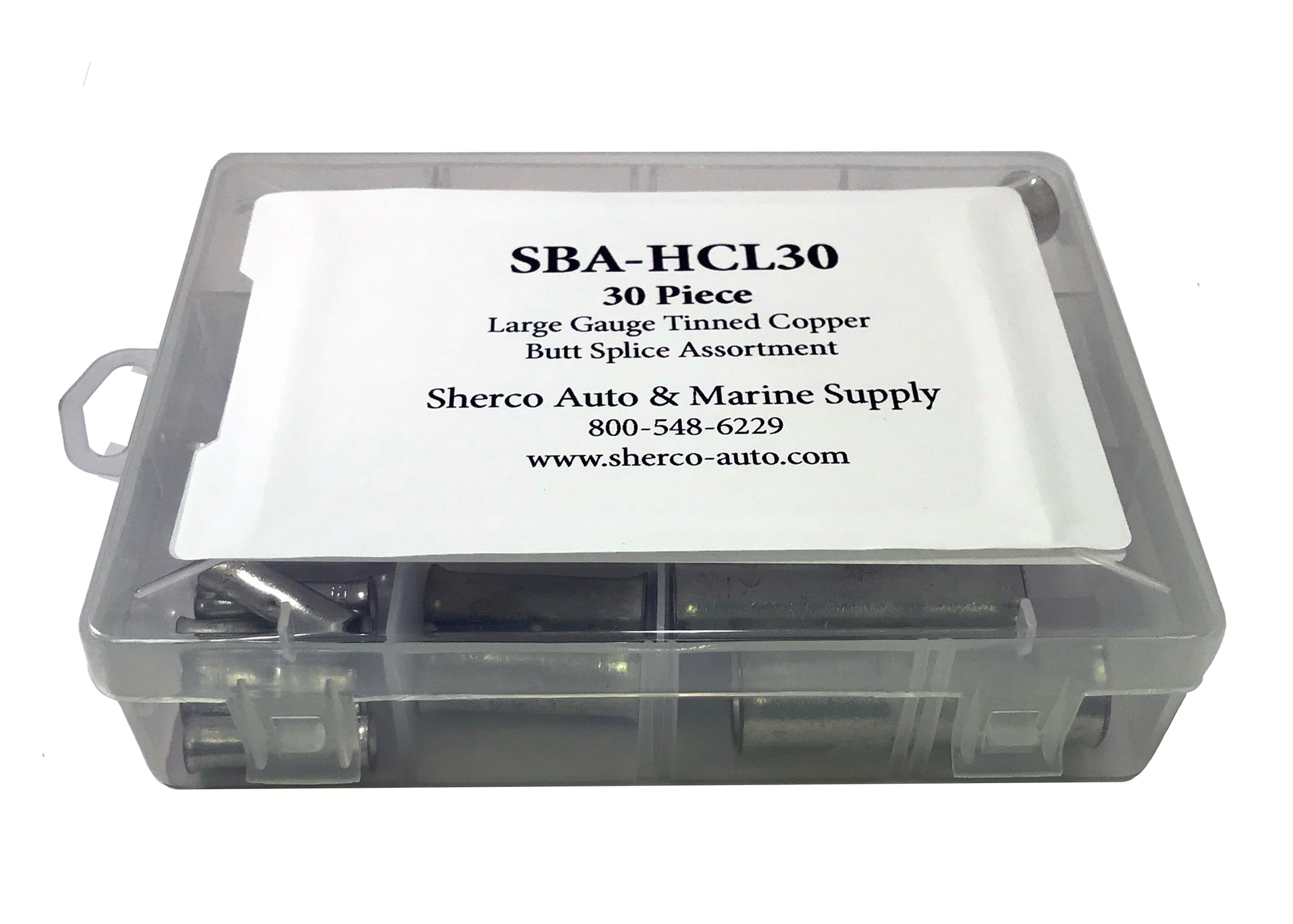 30 Piece Large Gauge 8-4/0 Tinned Copper Butt Splice Assortment
