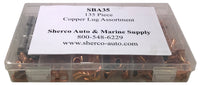 135 Piece Bare Copper Lug  Battery Terminal End & Butt Splice Connector Assortment Kit - 8 to 1 AWG