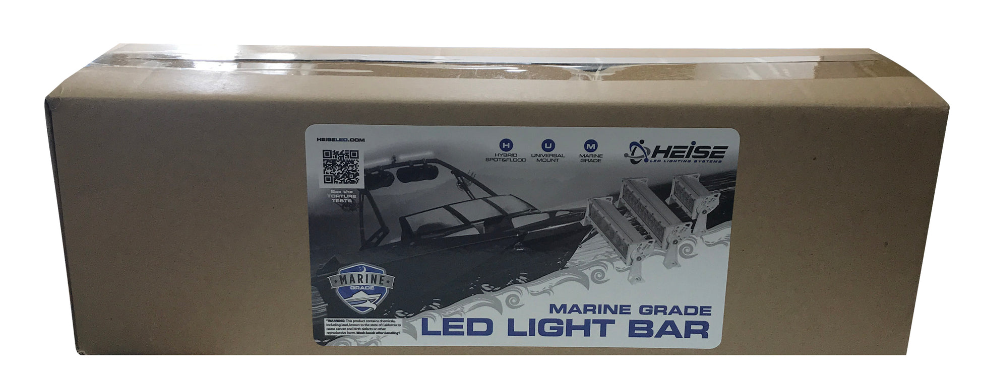 Heise 14" White Single Row LED Marine Light Bar