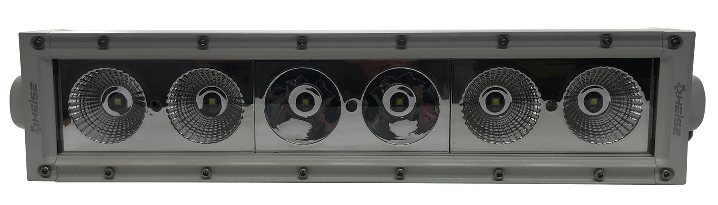 Heise 14" White Single Row LED Marine Light Bar