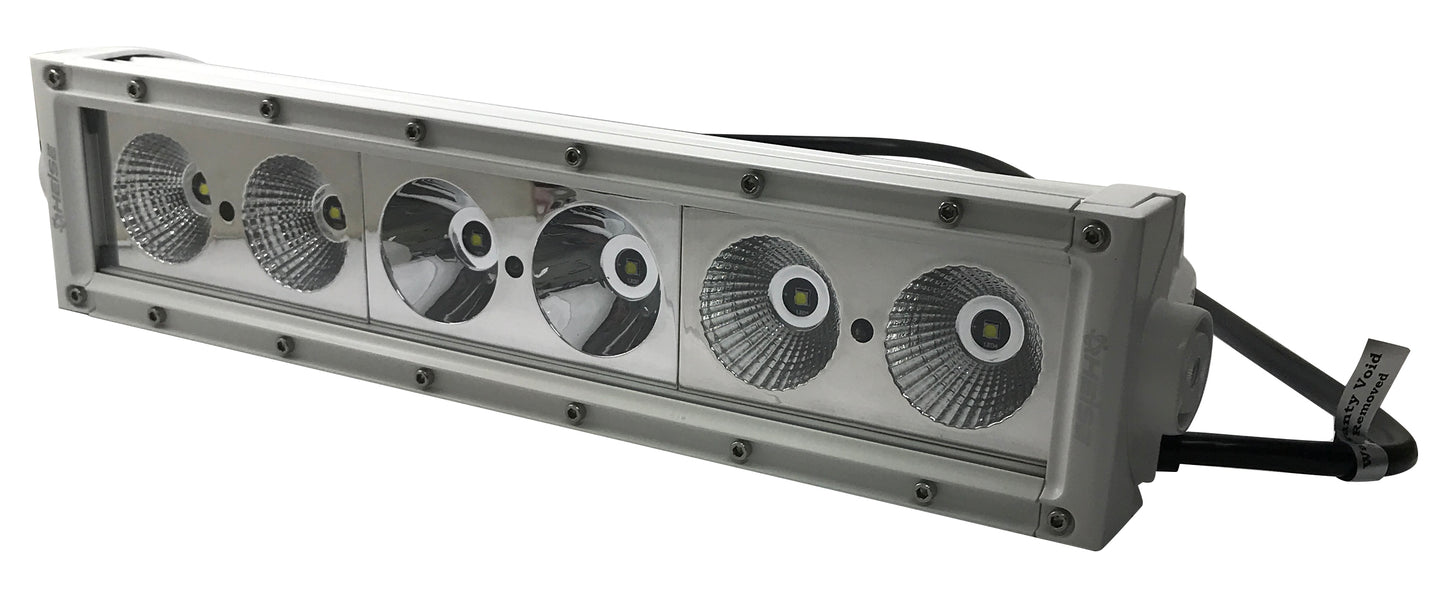 Heise 14" White Single Row LED Marine Light Bar