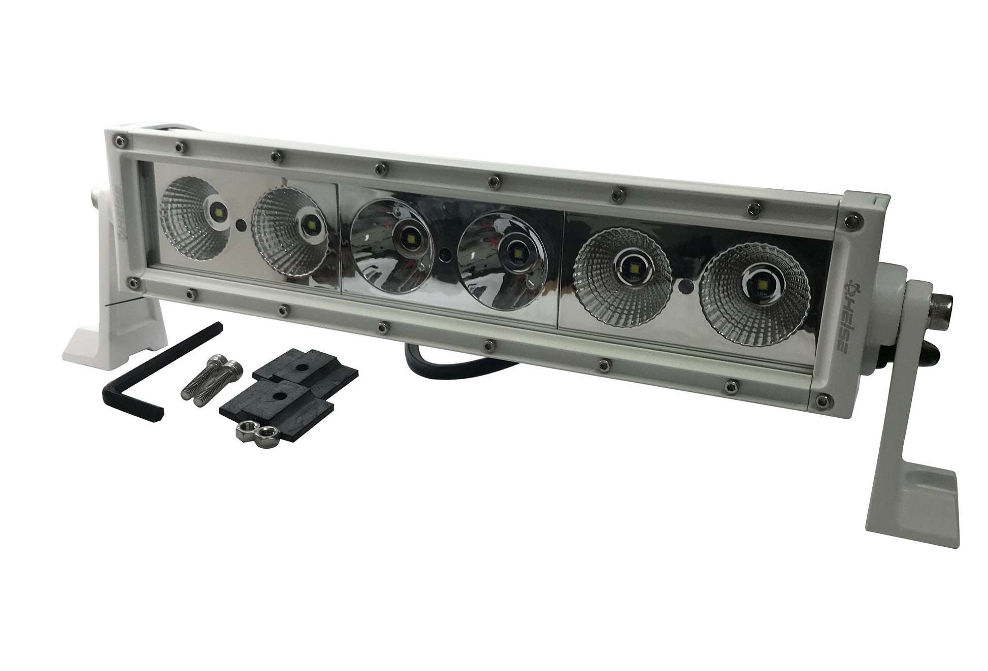 Heise 14" White Single Row LED Marine Light Bar