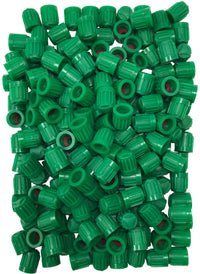 1000 pack Green Plastic Tire Cap With Seal - Can Be Used With TPMS And Standard Valve Stems