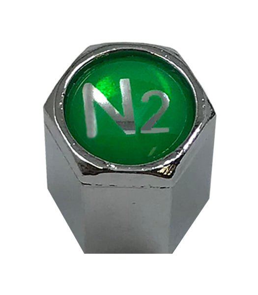 100 Pack Chromed Plastic Sealing Tire Valve Cap For TPMS Application W/ Green Nitro N2 ID Tip