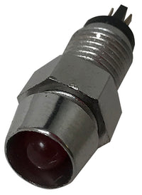 LED Indicator Lights Red in Chrome Housing 12V LED Fits 8mm hole