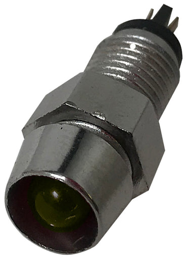 LED Indicator Lights Amber in Chrome Housing 12V LED Fits 8mm hole