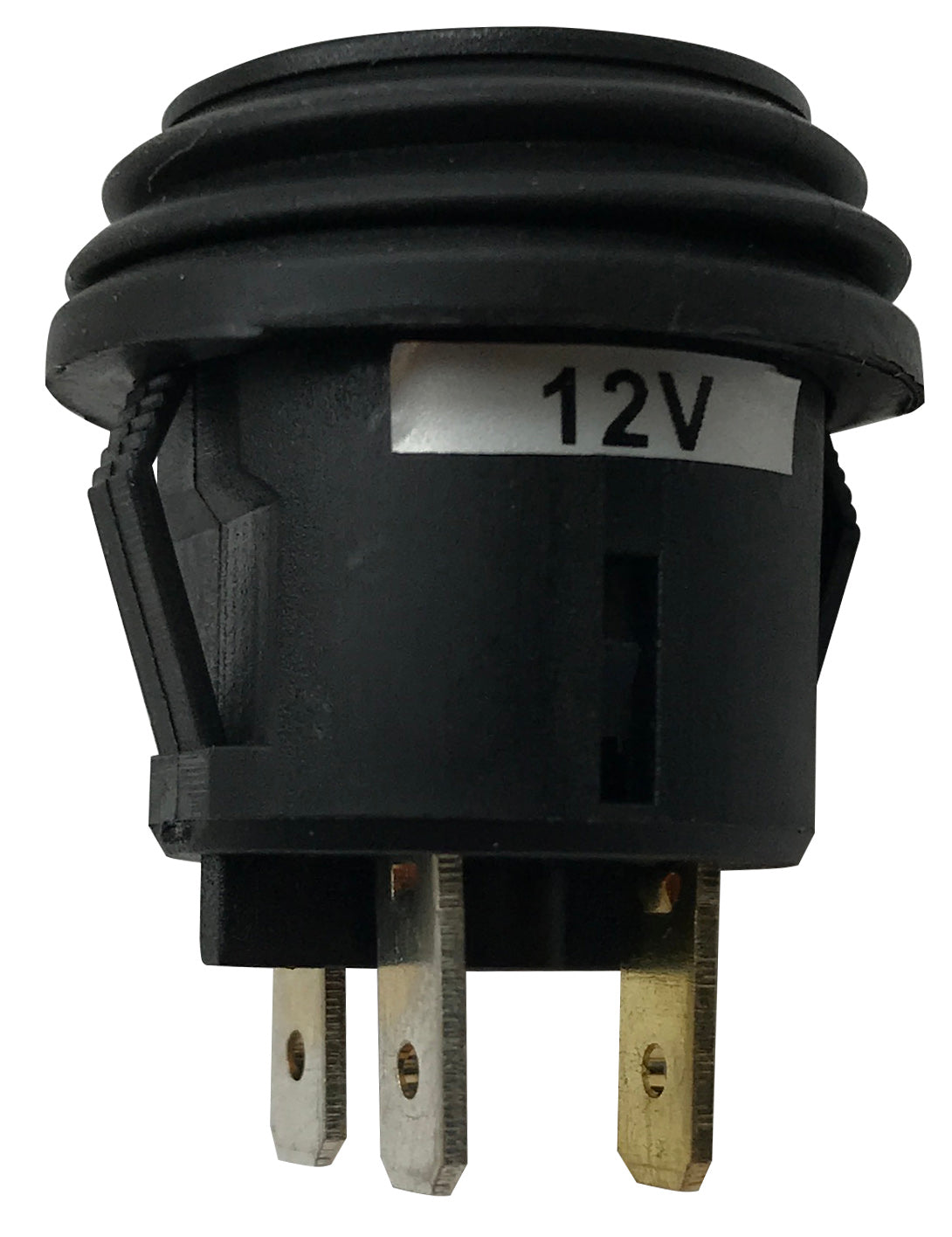 Green LED Round Push On Off Switch With Splash Proof Seal - 10A @ 12V