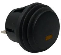 Amber LED Round Push On Off Switch With Splash Proof Seal - 10A @ 12V
