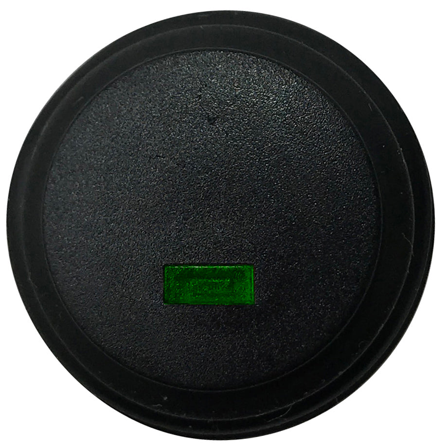 Green LED Round Push On Off Switch With Splash Proof Seal - 10A @ 12V
