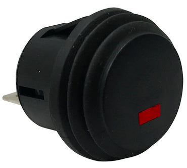 Red LED Round Push On Off Switch With Splash Proof Seal - 10A @ 12V
