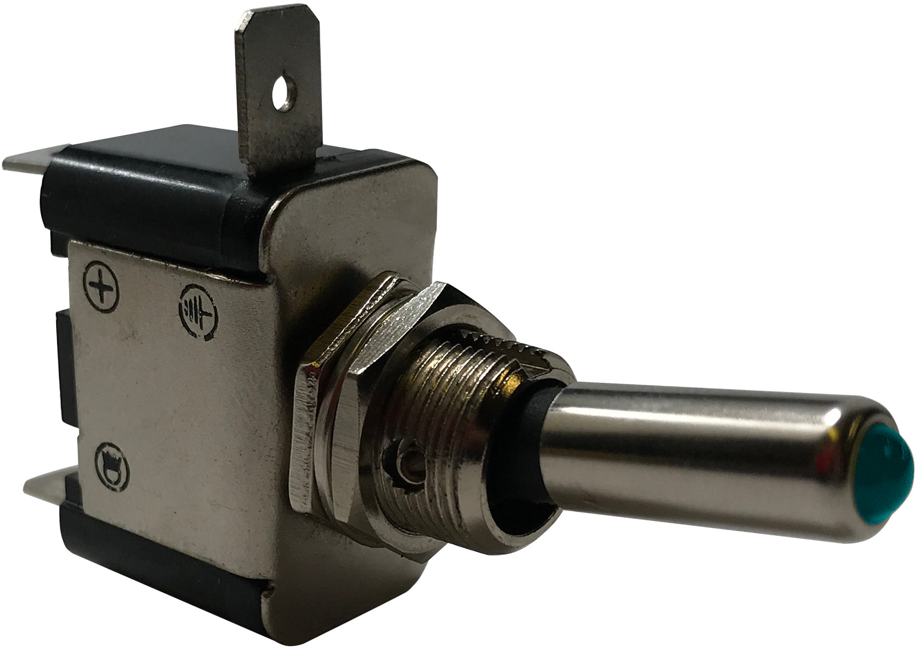 Blue Heavy Duty LED Illuminated ON / OFF Metal Toggle Switch SPST - 20 Amps @ 12 Volts